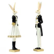 Itens Decoração de coelho par de coelhos preto ouro branco decoração de mesa H32cm 2 unidades