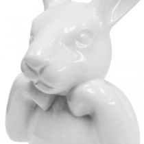Coelho Deco branco, cabeça de coelho busto, cerâmica H21cm