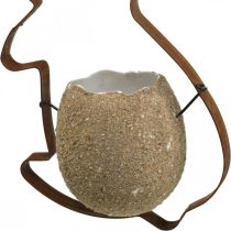 Decoração de coelho para pendurar, coelho de metal com ovo, casca de ovo para plantar pátina 3 peças