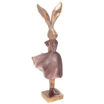Itens Estatueta decorativa de coelho com vestido, ideal para decoração elegante de primavera e Páscoa, 55 cm