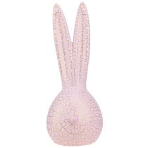 Itens Decoração cabeça de coelho Páscoa craquelure ouro rosa 10x11x28cm