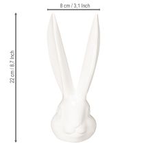 Itens Estatueta decorativa de cabeça de coelho para decoração de Páscoa elegante em ambientes modernos, 22 cm