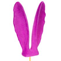 Itens Orelhas de coelho aveludadas para decoração de Páscoa em palito, ideais para arranjos florais, 31 cm, conjunto com 4 peças.