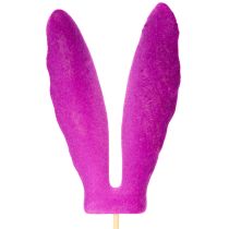 Itens Orelhas de coelho aveludadas para decoração de Páscoa em palito, ideais para arranjos florais, 31 cm, conjunto com 4 peças.