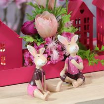 Itens Conjunto de miniaturas de coelhinhos da Páscoa, decoração de mesa fofa para a Páscoa e a primavera, 9 cm, 4 peças.