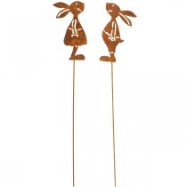 Itens Decoração de jardim coelho ferrugem plug decorativo Páscoa 8×16cm 2pcs (1par)