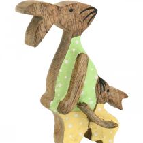 Itens Coelhinho da páscoa com criança, decoração de primavera feita de madeira, pai coelho, natureza da páscoa, verde, amarelo H22cm