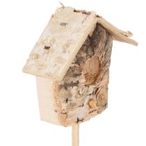 Itens Casinha de pássaros decorativa, bétula, 5 cm, com suporte para flores, 4 peças