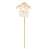 Itens Casinha de pássaros decorativa, bétula, 5 cm, com suporte para flores, 4 peças
