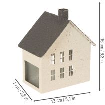 Itens Luminária de metal decorativa em formato de casa, 16 cm