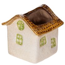 Itens Casa de plantas de cerâmica, estilo rústico para um ambiente acolhedor, 11 cm