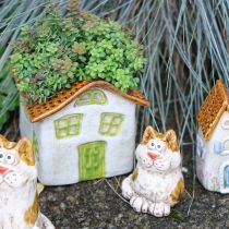 Itens Porta-velas em formato de casinha de cerâmica, estilo rústico para um ambiente aconchegante, 11 cm