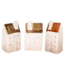 Itens Conjunto de casinhas decorativas de cerâmica, miniaturas para pendurar, 7 cm, 3 peças