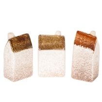 Itens Conjunto de casinhas decorativas de cerâmica, miniaturas para pendurar, 7 cm, 3 peças