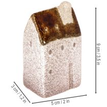 Itens Conjunto de miniaturas de casas decorativas em cerâmica, para decoração de mesa, 9 cm, 3 peças.