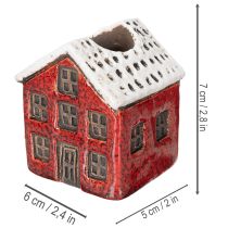 Itens Castiçal de cerâmica, casinha decorativa com neve para decoração de mesa, 7 cm, 2 peças