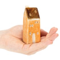 Itens Casa decorativa em miniatura de cerâmica para peitoril de janela, 10 cm, 3 peças