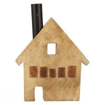 Itens Castiçal decorativo de madeira para casa, decoração em madeira, preto 16,5×3,5cm×22cm