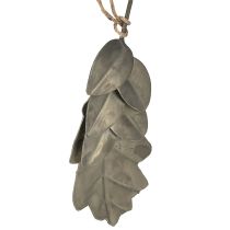 Itens Folhas decorativas de outono metal cinza prateado L20cm 4uds