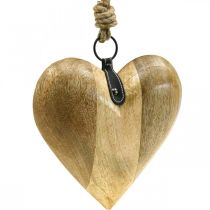Coração de madeira, coração decorativo para pendurar, decoração de coração H19cm