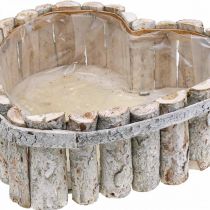 Taça para plantas, floreiras em madeira, coração para plantar B29/20,5 cm H10/9 cm conjunto de 2