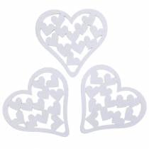 Polvilhe decoração coração branco 5cm 40p