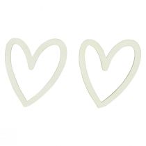 Itens Decoração de coração decoração dispersa corações decoração de mesa de madeira creme 4,5 cm 48 peças
