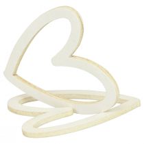 Itens Decoração de coração decoração dispersa corações decoração de mesa de madeira creme 4,5 cm 48 peças