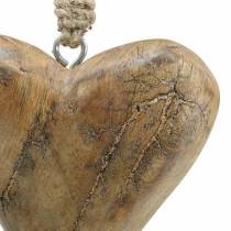 Coração para pendurar manga natureza, dourado 14 × 11cm 2 unidades