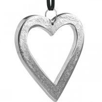 Itens Coração para pendurar, decoração de metal, Natal, decoração de casamento prata 11 × 11cm