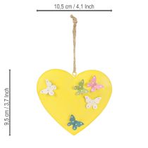 Itens Pingentes decorativos em forma de coração com borboletas para decoração de primavera, 10,5 cm, conjunto de 3 peças
