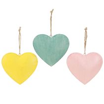 Itens Pingentes decorativos em forma de coração com borboletas para decoração de primavera, 10,5 cm, conjunto de 3 peças