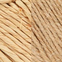 Itens Corações para pendurar decoração de cânhamo e ráfia natural H10,5cm 8 peças