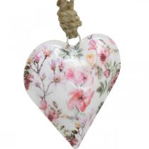 Coração com motivos florais, Dia da Mãe, pingente de metal H9cm 3pcs