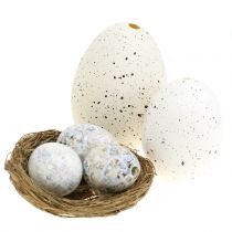 Variedade de ovos ganso, frango e codorna 3,5 cm – 8 cm 12 peças