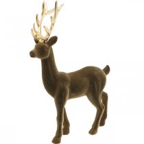 Itens Figura de decoração de veado deco rena deco flocada marrom H37cm
