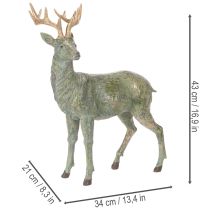 Itens Estatueta de veado decorativa, em pé, detalhada, 43 cm