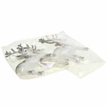 Itens Rena Decorativa Branca com Glitter – Decoração de Natal de Inverno 20cm 3pcs