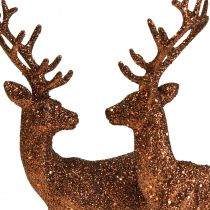 Itens Veado decorativo rena cobre glitter bezerro figura decorativa H20,5 cm conjunto de 2