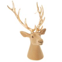 Itens Escultura decorativa de cabeça de veado com grandes chifres, 52 cm