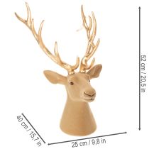 Itens Escultura decorativa de cabeça de veado com grandes chifres, 52 cm