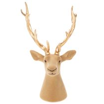 Itens Escultura decorativa de cabeça de veado com grandes chifres, 52 cm
