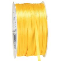 Itens Fita de presente de alta qualidade, fita de cetim amarela 3 mm × 50 m