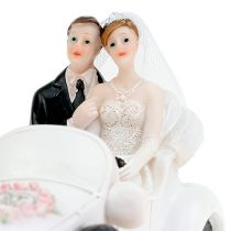 Figura de casamento casal nupcial em conversível de 15 cm