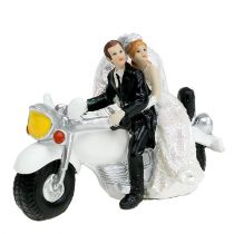 Itens Figura do casamento noivos em moto 9 cm