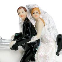 Itens Figura do casamento noivos em moto 9 cm