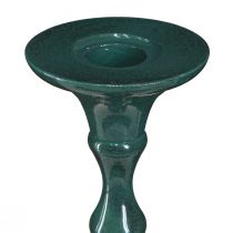 Itens Castiçal alto metal verde cerâmica aspecto Alt.38cm