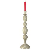 Itens Porta-velas alto em metal cinza dourado 51cm