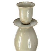 Itens Porta-velas alto em metal cinza dourado 51cm