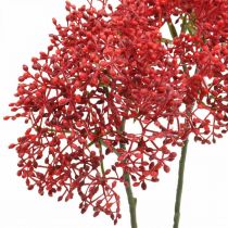 Itens Flores artificiais vermelhas sabugueiro para buquê de outono 52cm 6uds